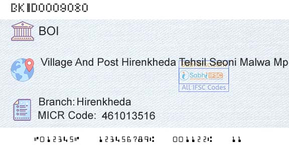 Bank Of India HirenkhedaBranch 