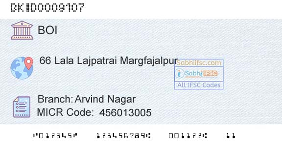 Bank Of India Arvind NagarBranch 