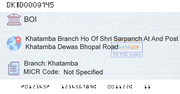 Bank Of India KhatambaBranch 