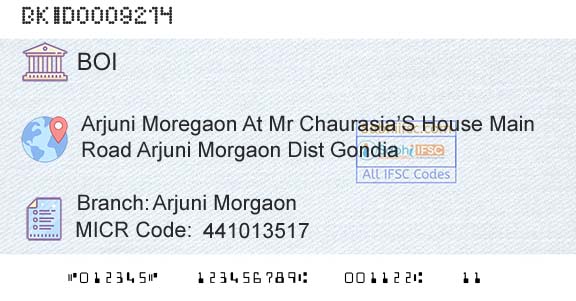 Bank Of India Arjuni MorgaonBranch 