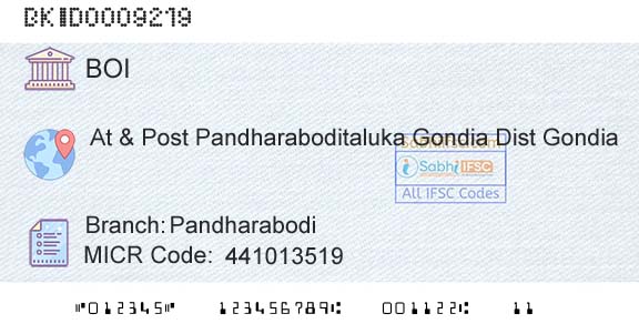 Bank Of India PandharabodiBranch 