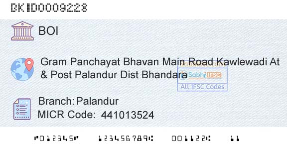 Bank Of India PalandurBranch 