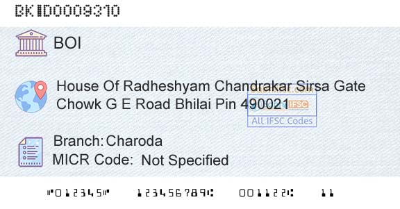 Bank Of India CharodaBranch 