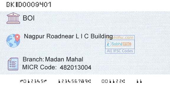 Bank Of India Madan MahalBranch 