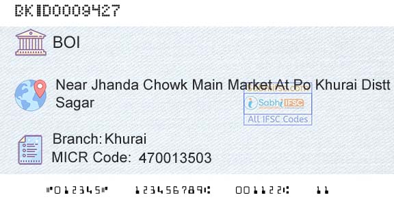 Bank Of India KhuraiBranch 