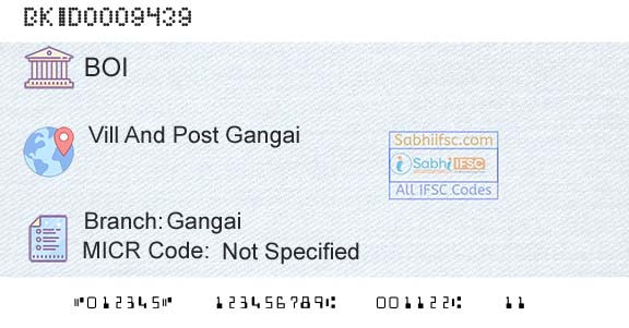 Bank Of India GangaiBranch 