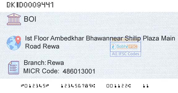 Bank Of India RewaBranch 