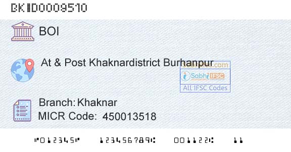 Bank Of India KhaknarBranch 