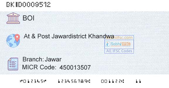 Bank Of India JawarBranch 