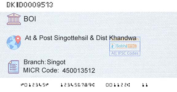 Bank Of India SingotBranch 