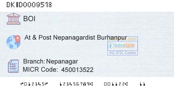 Bank Of India NepanagarBranch 