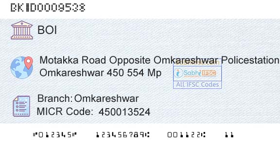 Bank Of India OmkareshwarBranch 