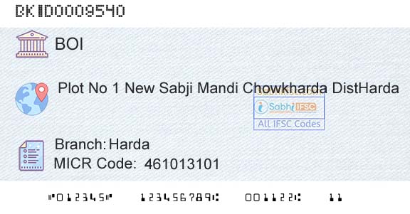 Bank Of India HardaBranch 