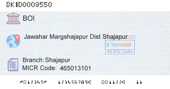 Bank Of India ShajapurBranch 