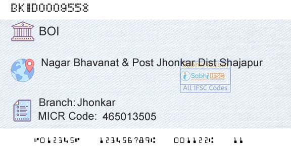 Bank Of India JhonkarBranch 