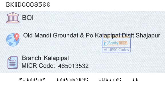 Bank Of India KalapipalBranch 