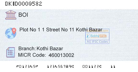 Bank Of India Kothi BazarBranch 