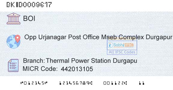 Bank Of India Thermal Power Station DurgapuBranch 