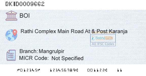 Bank Of India MangrulpirBranch 