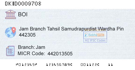 Bank Of India JamBranch 