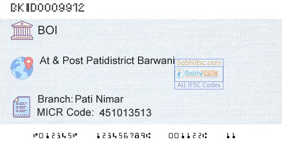 Bank Of India Pati NimarBranch 