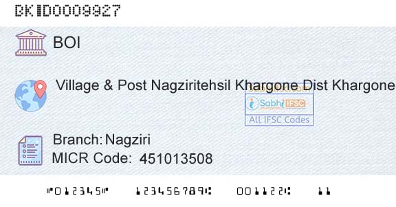 Bank Of India NagziriBranch 
