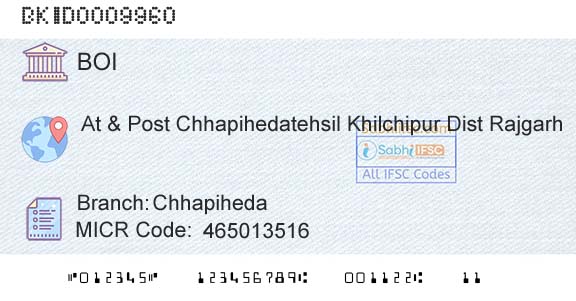 Bank Of India ChhapihedaBranch 