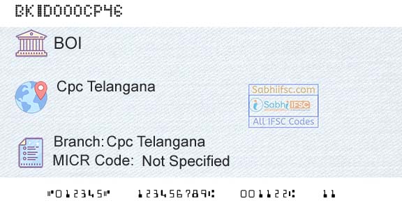 Bank Of India Cpc TelanganaBranch 