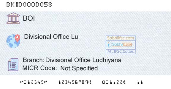 Bank Of India Divisional Office LudhiyanaBranch 