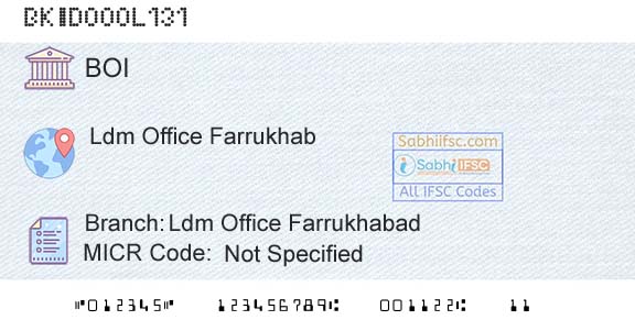 Bank Of India Ldm Office FarrukhabadBranch 