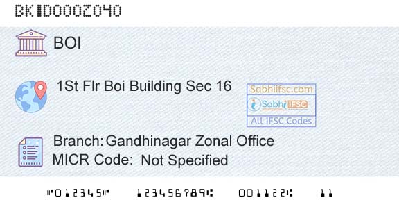 Bank Of India Gandhinagar Zonal OfficeBranch 