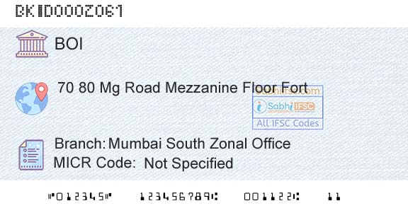 Bank Of India Mumbai South Zonal OfficeBranch 