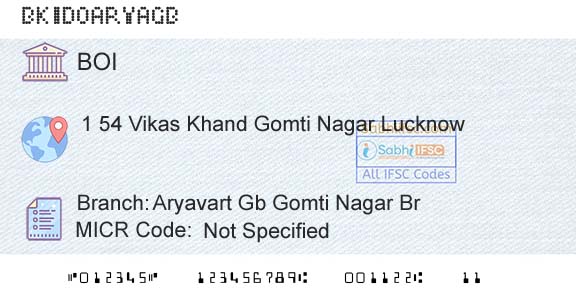 Bank Of India Aryavart Gb Gomti Nagar BrBranch 