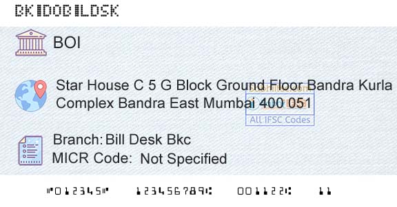 Bank Of India Bill Desk BkcBranch 