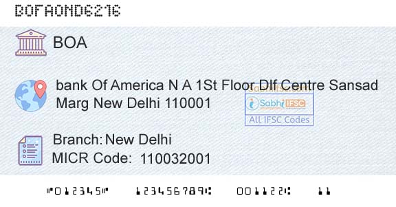 Bank Of America New DelhiBranch 