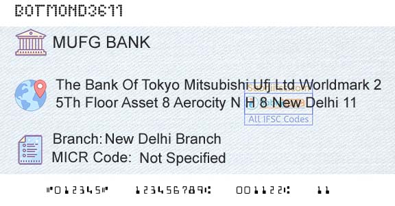 Mufg Bank Ltd New Delhi BranchBranch 