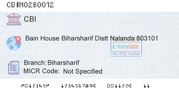 Central Bank Of India BiharsharifBranch 