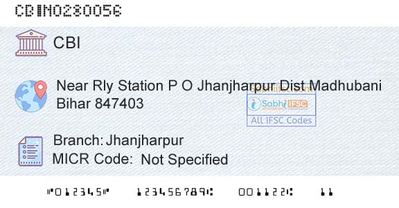 Central Bank Of India JhanjharpurBranch 