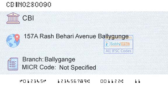 Central Bank Of India BallygangeBranch 