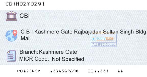 Central Bank Of India Kashmere GateBranch 