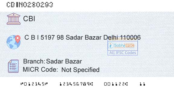 Central Bank Of India Sadar BazarBranch 