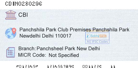 Central Bank Of India Panchsheel Park New DelhiBranch 