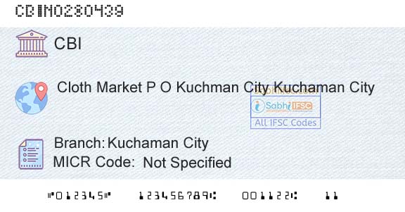 Central Bank Of India Kuchaman CityBranch 
