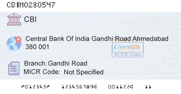 Central Bank Of India Gandhi RoadBranch 