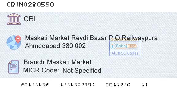 Central Bank Of India Maskati MarketBranch 