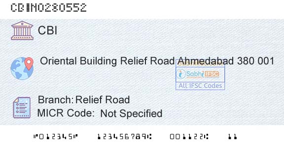 Central Bank Of India Relief RoadBranch 
