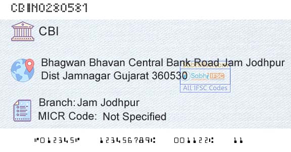 Central Bank Of India Jam JodhpurBranch 
