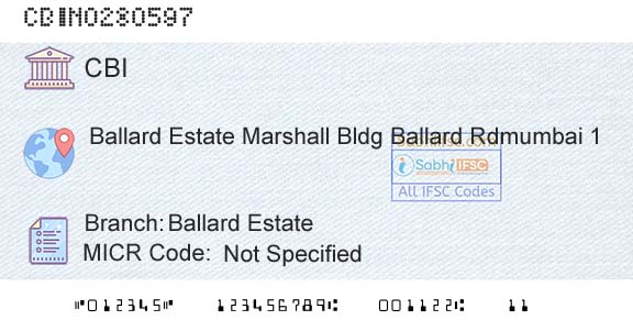 Central Bank Of India Ballard EstateBranch 