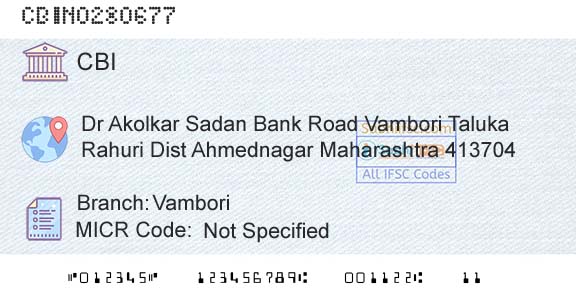 Central Bank Of India VamboriBranch 