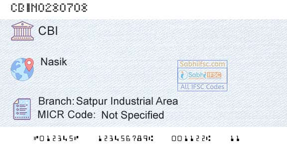 Central Bank Of India Satpur Industrial AreaBranch 